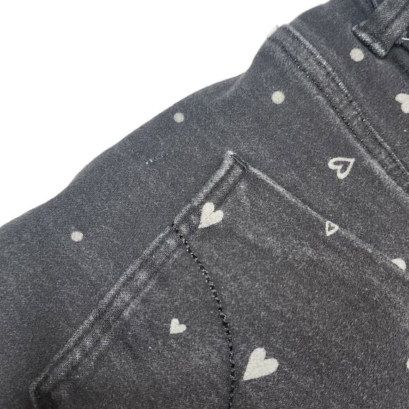 Calvin Klein Jeans Kids Black Shorts Rare HTF Heart Print Youth Size 14 Denim - Picture 9 of 11